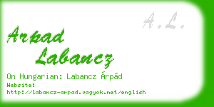arpad labancz business card